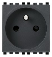 Gniazdo z bolcem 2P+E, 16A, 2M, antracyt