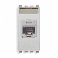 Gniazdo komputerowe, RJ45, kat.5e, Panduit UTP, 1M, srebrny