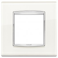 Ramka ozdobna Classic CHROME, 2M, szkło kryształowe, lodowy biały
