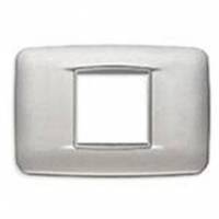 Ramka ozdobna, Round, metal lakierowany, 2M-centr, matowy srebrny