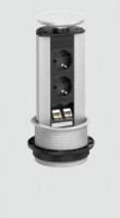 EVOline Port DATA czarne 2x230V 1x2RJ45